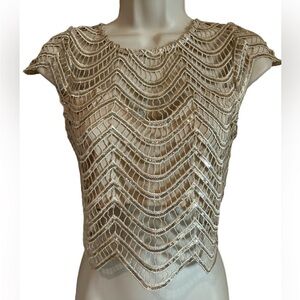 Lovesong women's top with gold sequins and back zipper size S